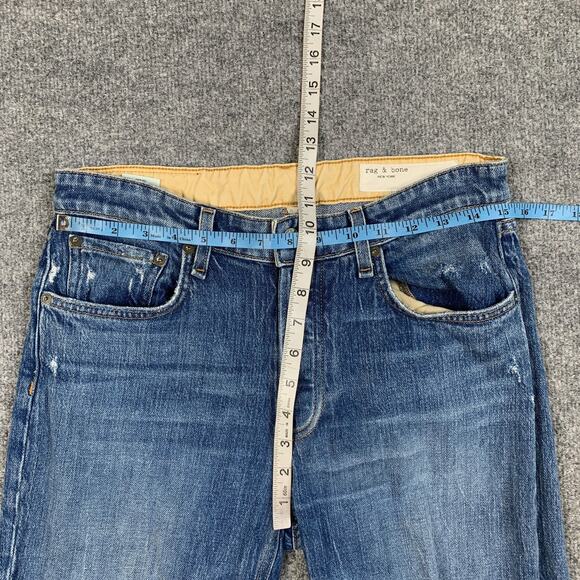 Rag & Bone Jeans Womens 25 Denim Rosa Mid Rise Boyfriend Distressed Button Fly - Picture 3 of 10